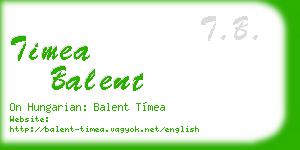 timea balent business card